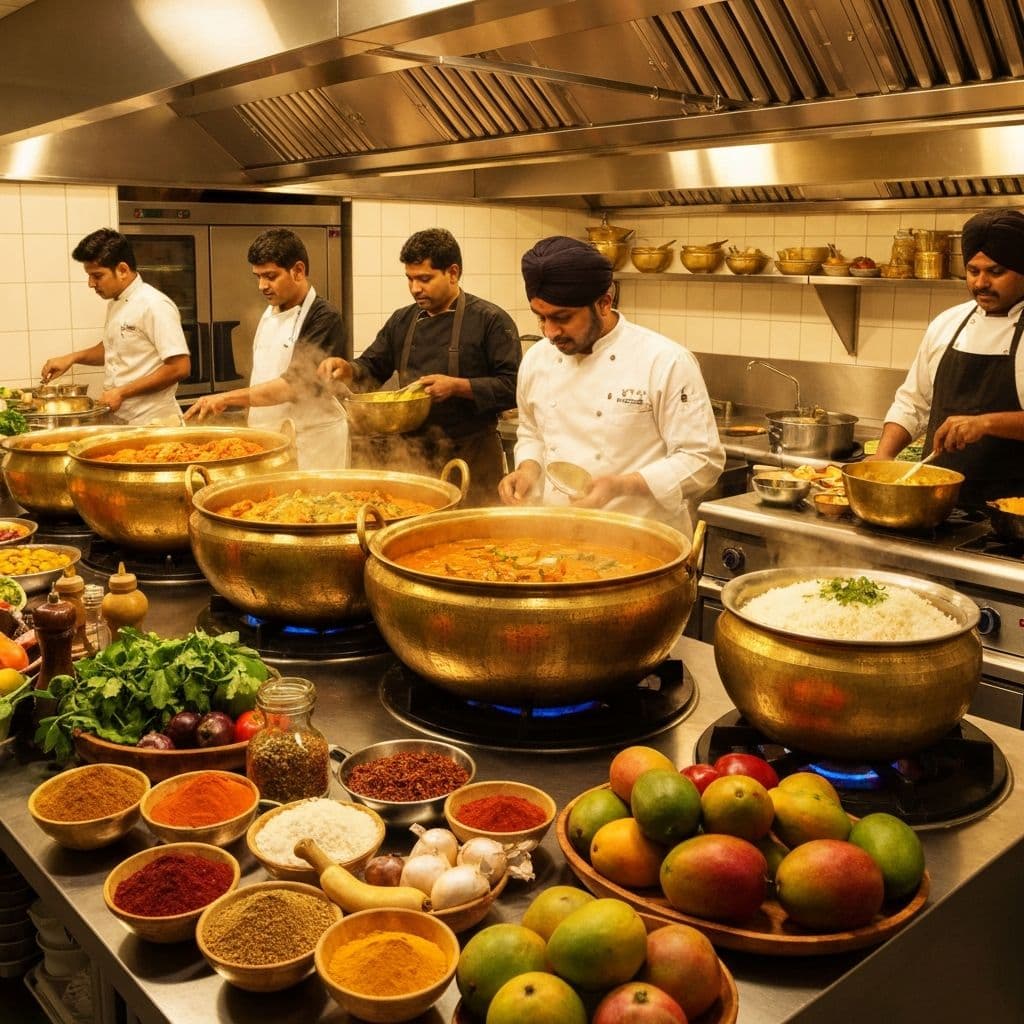 Professional Indian catering kitchen